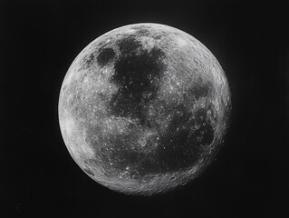 Wall Mural - Moon in Black and White