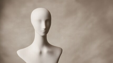 Poster - minimalist white mannequin display against neutral background