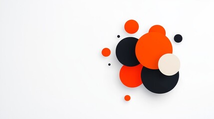 Poster - An abstract design featuring circular forms and a warm color scheme.