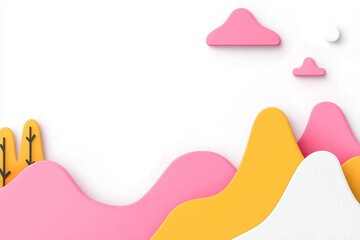 Poster - An abstract composition with soft, rounded forms in warm tones over a gradient backdrop.