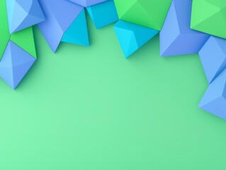 Poster - An abstract geometric pattern featuring shades of blue and green.