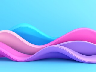 Poster - Gentle, flowing waves in soft pastel hues evoke a tranquil ambiance.