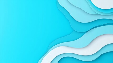 Poster - Abstract waves with multiple layers in various teal and green hues.