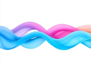 Poster - Soft-colored, abstract waves evoke a serene and calming visual experience.