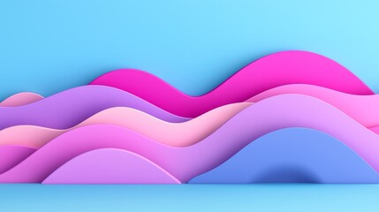 Poster - Gentle pastel-colored waves form a tranquil, contemporary backdrop.
