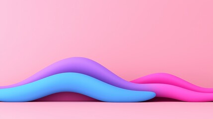Poster - Soft waves in pastel hues craft a peaceful, modern setting.