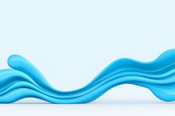 Poster - Abstract waves in different hues of blue form a flowing, lively pattern.