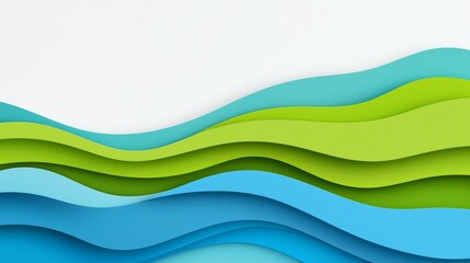 Poster - Waves in different shades of teal form a soothing visual.
