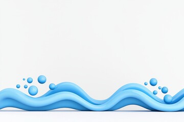 Poster - Waves in diverse shades of blue generate an abstract, dynamic design.