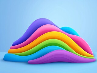 Poster - Dynamic and soothing visuals are created by abstract waves in vivid colors.