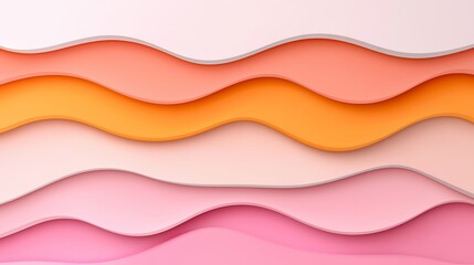 Poster - Gentle waves of pastel pink and peach hues forming a seamless texture.