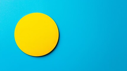 Poster - A round divided design with yellow set against a textured backdrop.