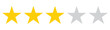 © NOVA STOCK - Three star rating icon isolated on transparent background. Three stars customer product rating review. vector illustration. Product rating or customer review with gold stars set collection. Graphic
