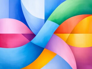 Poster - A lively, dynamic abstract piece featuring a mix of colorful patterns and shapes.