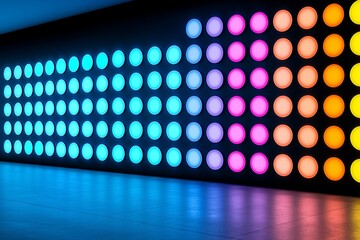 Poster - An abstract painting showcasing lively, colorful spots on a dark canvas.