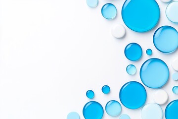 Poster - A blue abstract background featuring gentle bubbles and light effects.