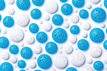Poster - Textured blue bubbles forming an abstract, aquatic-themed background.
