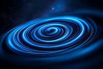 Poster - Swirling blue patterns with an abstract cosmic design and a background filled with stars.