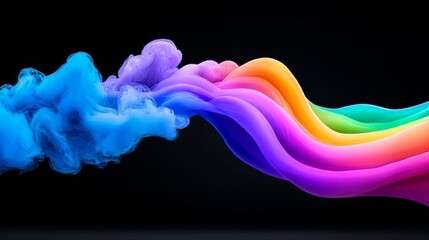 Poster - A vivid, colorful wave design contrasted with a black background.