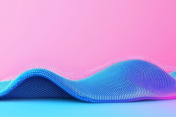 Poster - An abstract wave pattern with colorful dots, generating a dynamic visual impact.