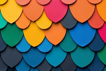 Poster - Colorful leaves woven together in a textured pattern with an abstract design.