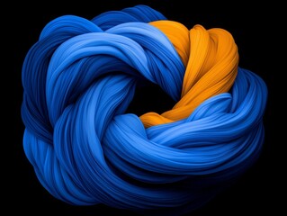 Poster - A blue and gold abstract design with swirling patterns, creating a sense of depth and motion.