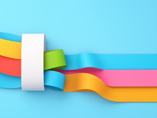 Poster - Dynamic ribbons in bright hues twist and turn, creating a vibrant visual flow.