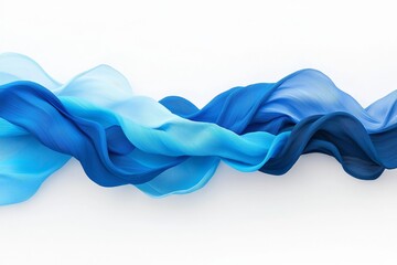 Poster - Blue and green waves undulating smoothly over a light background.
