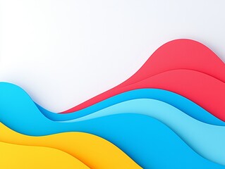 Poster - Swirling waves of red, blue, yellow, and orange tones.