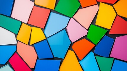 Poster - Vibrant abstract artwork made from glass pieces in different colors.