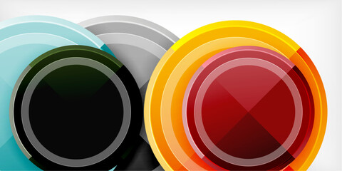 Poster - Abstract background - multicolored circles, trendy minimal geometric design, vector illustration