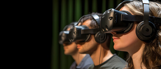 Poster - Virtual reality experience engages participants in innovative learning educational center digital interactive environment group perspective