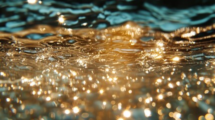 Poster - shimmering golden reflections on the water surface during sunset create a tranquil atmosphere