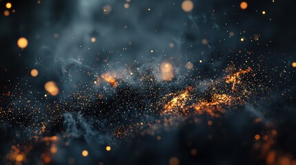 Poster - Soft Charcoal Gray Background with Illuminated Elements in a Dreamy Abstract Style
