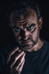 Poster - A person grasping a coin in their hand