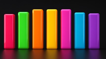 Poster - Row of colorful blocks with the colors red, orange, yellow, green, blue, indigo, and violet