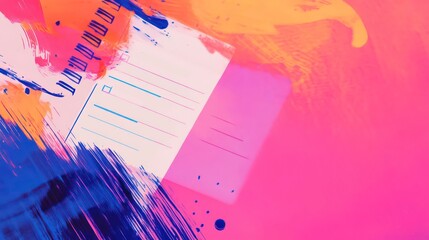 Poster - A digital notebook background with sections labeled for tasks, ideas, and important dates.