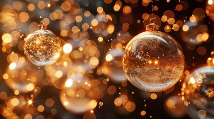 Poster - A string with shiny glass balls, perfect for decoration or party