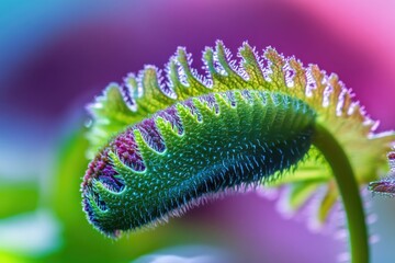 Poster - A close-up view of a plant with water droplets glistening on its surface