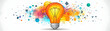 © bcendet - Bright lightbulb idea concept with colorful abstract background.
