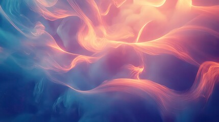 Poster - Abstract swirling vibrant blue and orange smoke-like texture.