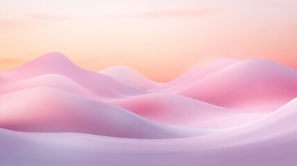 Poster - Soft pink and purple hills at sunset, dreamy landscape.