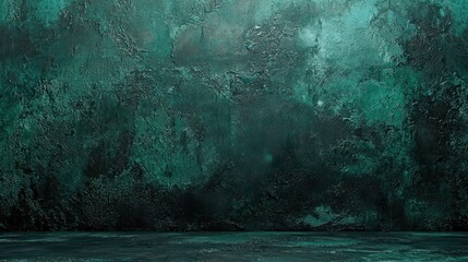 Poster - Dark Dramatic Industrial Background Texture with Rich Green and Blue Tones