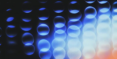 Poster - A black background showcases a teal, blue, orange, and white grainy gradient sphere in a vibrant, textured poster banner design.