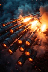Poster - A collection of lights suspended mid-air, great for illustrating ideas and concepts