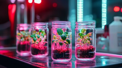 Poster - Medical and agricultural breakthroughs made possible by cutting-edge biotechnology, including gene editing and biological implants.