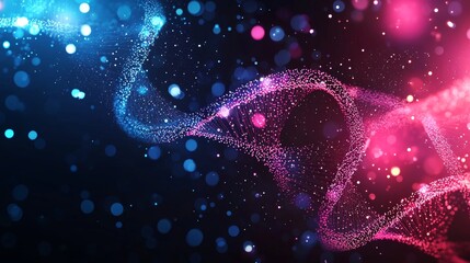 Leinwandbilder - Stunning DNA hologram with biotechnology and genetic concept, multiexposure