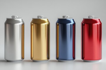 Poster - Four aluminum cans sitting together