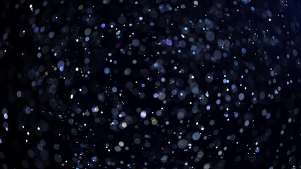 Wall Mural - floating abstract particles background, dust falling, flying magic blue sparks, glitter neon sparkle