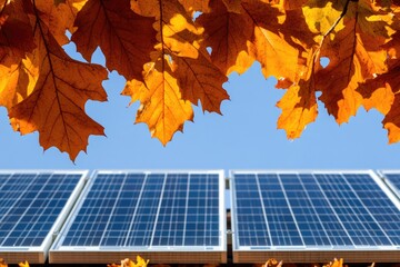 Poster - A clear shot of a solar panel attached to a tree branch, suitable for use in environmental or technology contexts